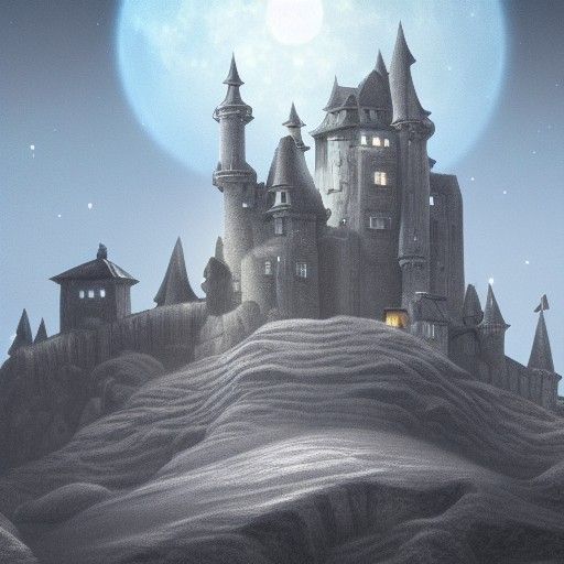 Lunar Castle: Detailed Matte Painting