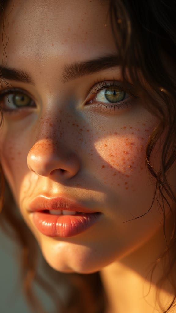 Hyper-Realistic Portrait of a Radiant Young Woman