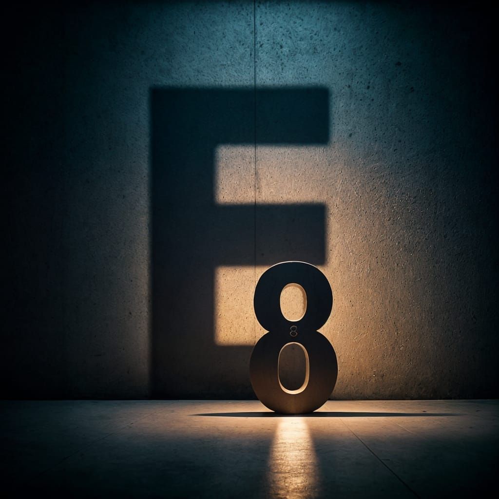 Shadowy E with Number Eight