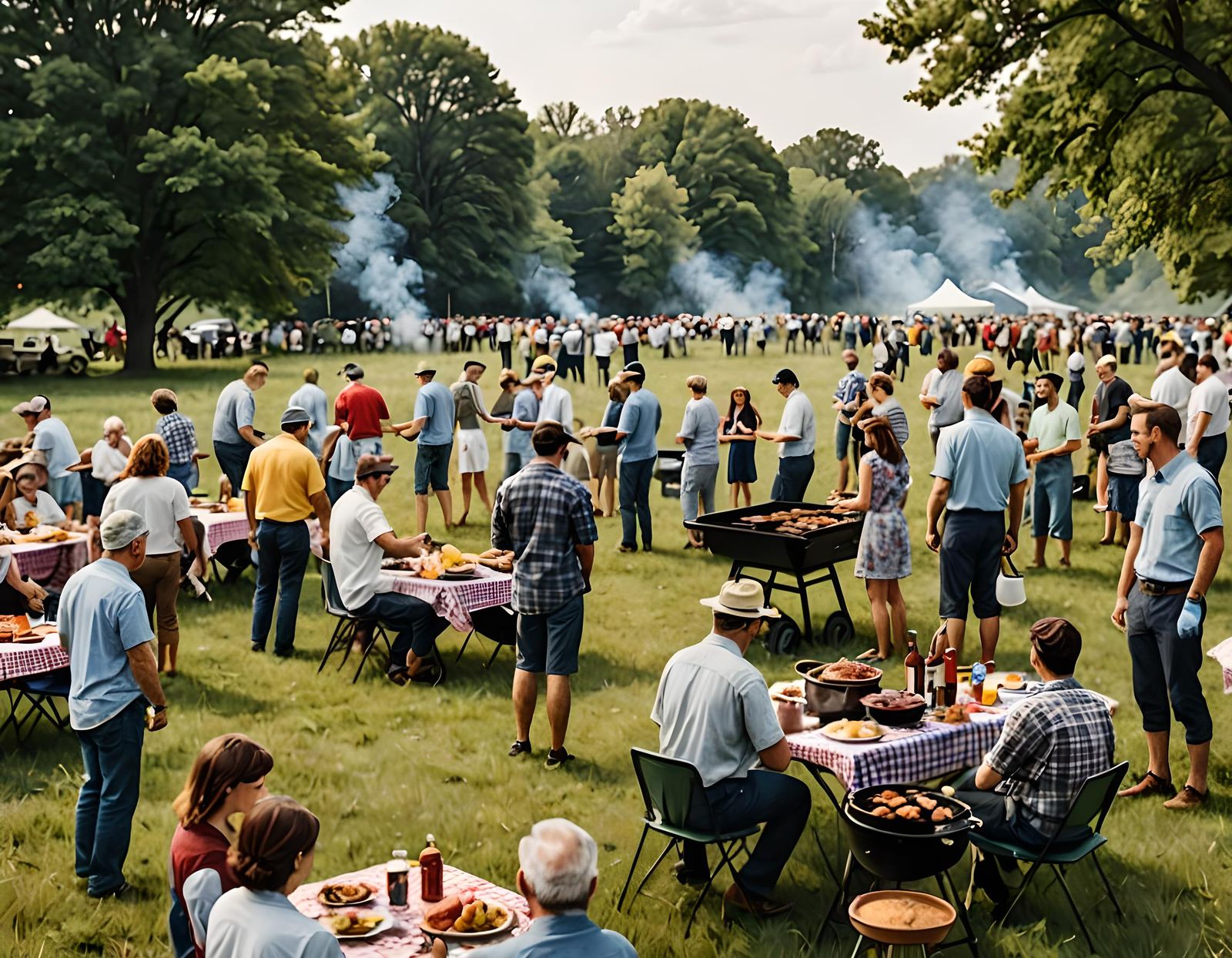 Labor Day Barbecue in a Sunny Field