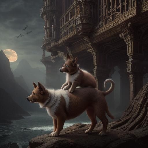 Puppies on Backs: Epic Cinematic Digital Painting