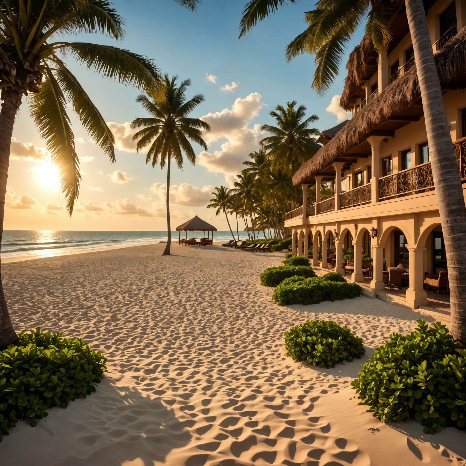 Luxurious Beachside Hotel in Hyperrealistic HDR