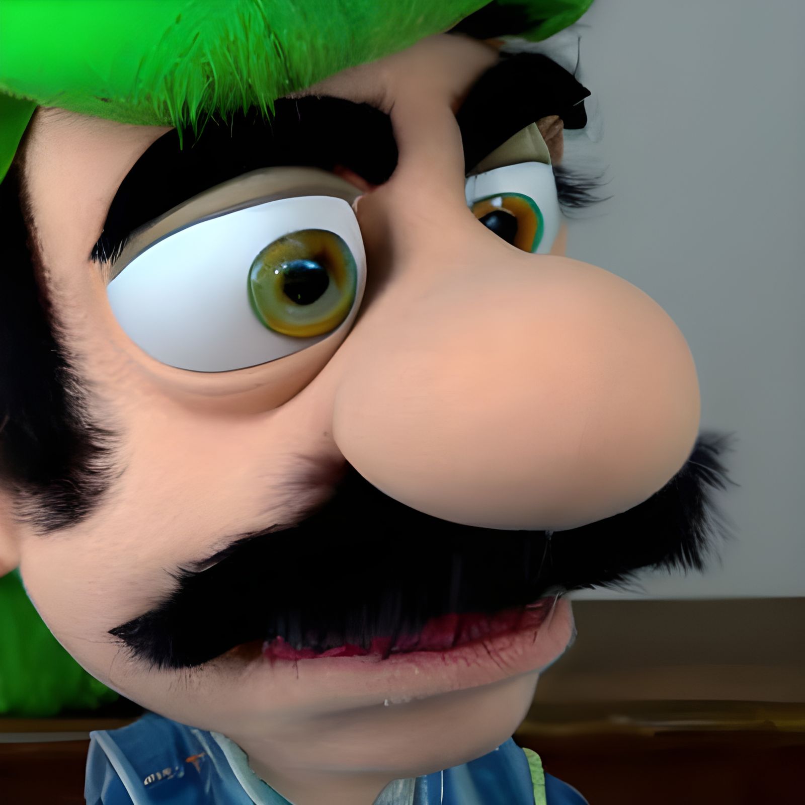 Luigi as Muppet in Stop Motion Style