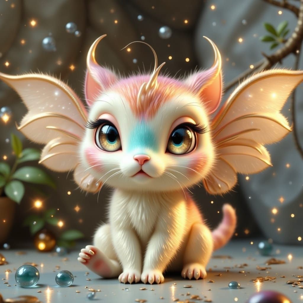 Enchanted Sprite Amidst Whimsical Lake Scene