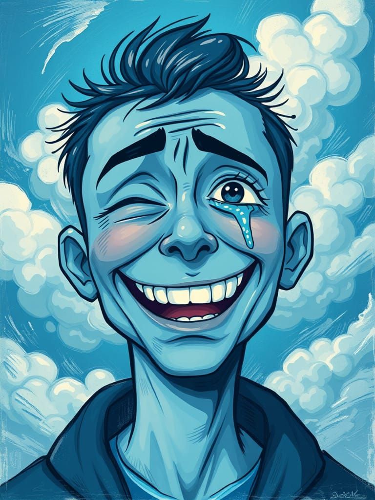 Whimsical Portrait of Existential Turmoil