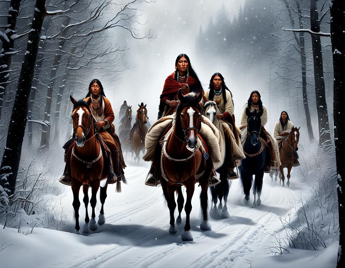 Forced Cherokee Migration along Trail of Tears (1836)