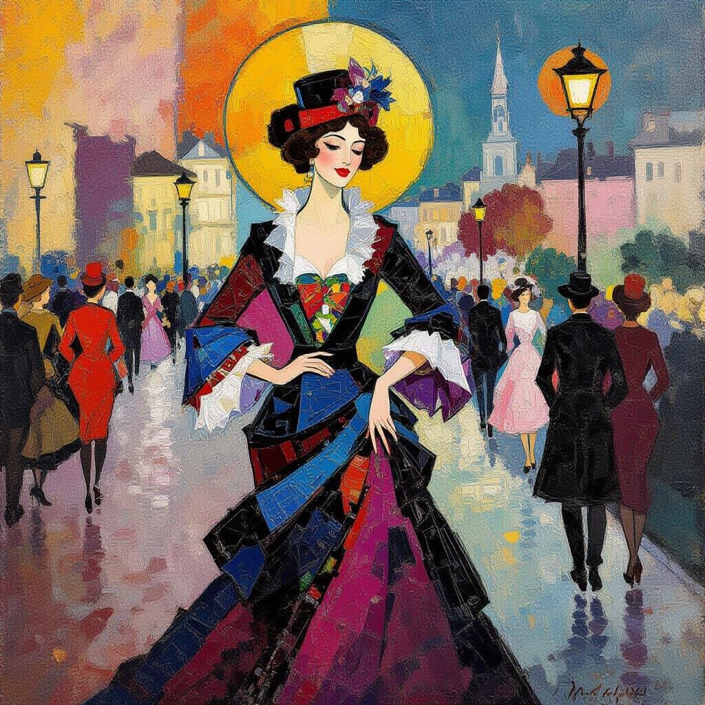 1925 Beauty Style Fashion in Maximalist Impressionist Art