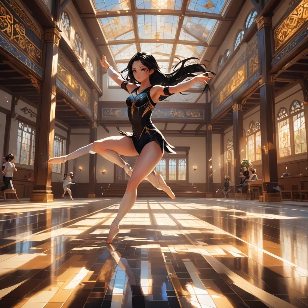 Gymnast in Motion: Anime-Inspired Digital Art