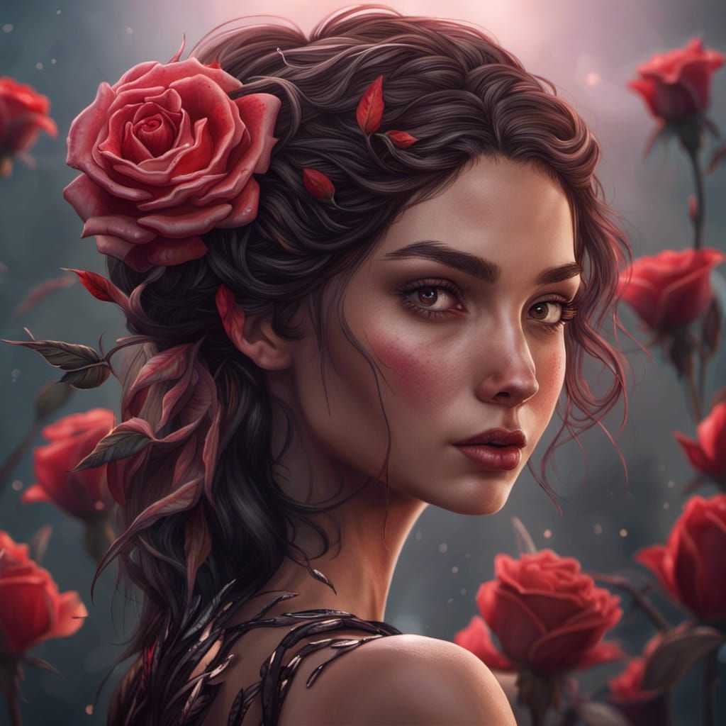 Girl with Rose: Detailed Fantasy Art in Unreal Engine
