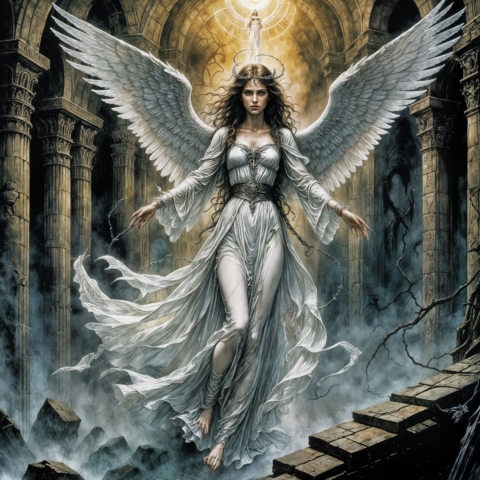 Angelic Figure in Sinister Dungeon, Illustration