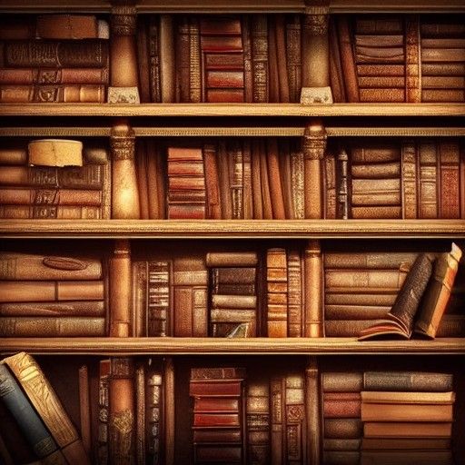 Magical Wizard's Bookshelves in Warm Light
