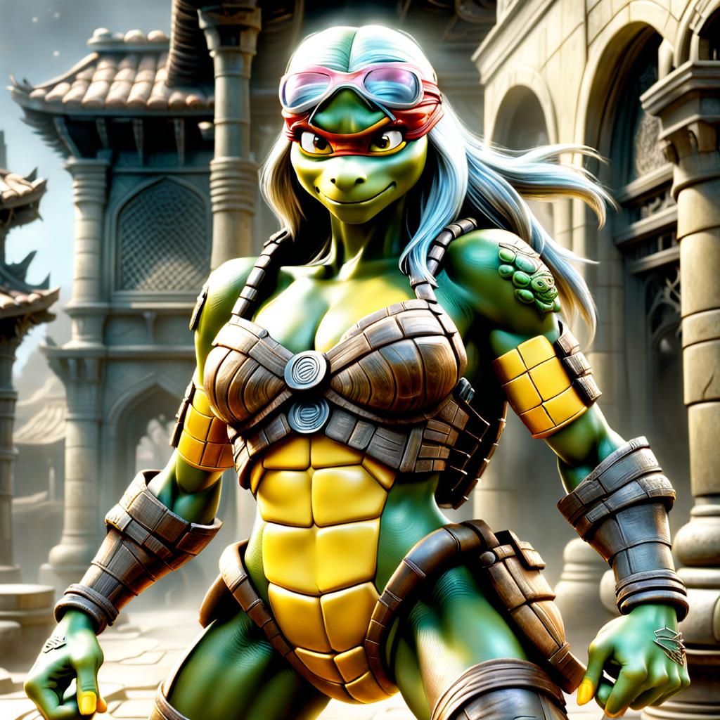 Lisa Simpson as a Teenage Mutant Ninja Turtle