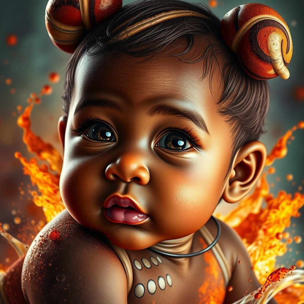 Hyperrealistic Cinnamon Bun Baby Concept Art