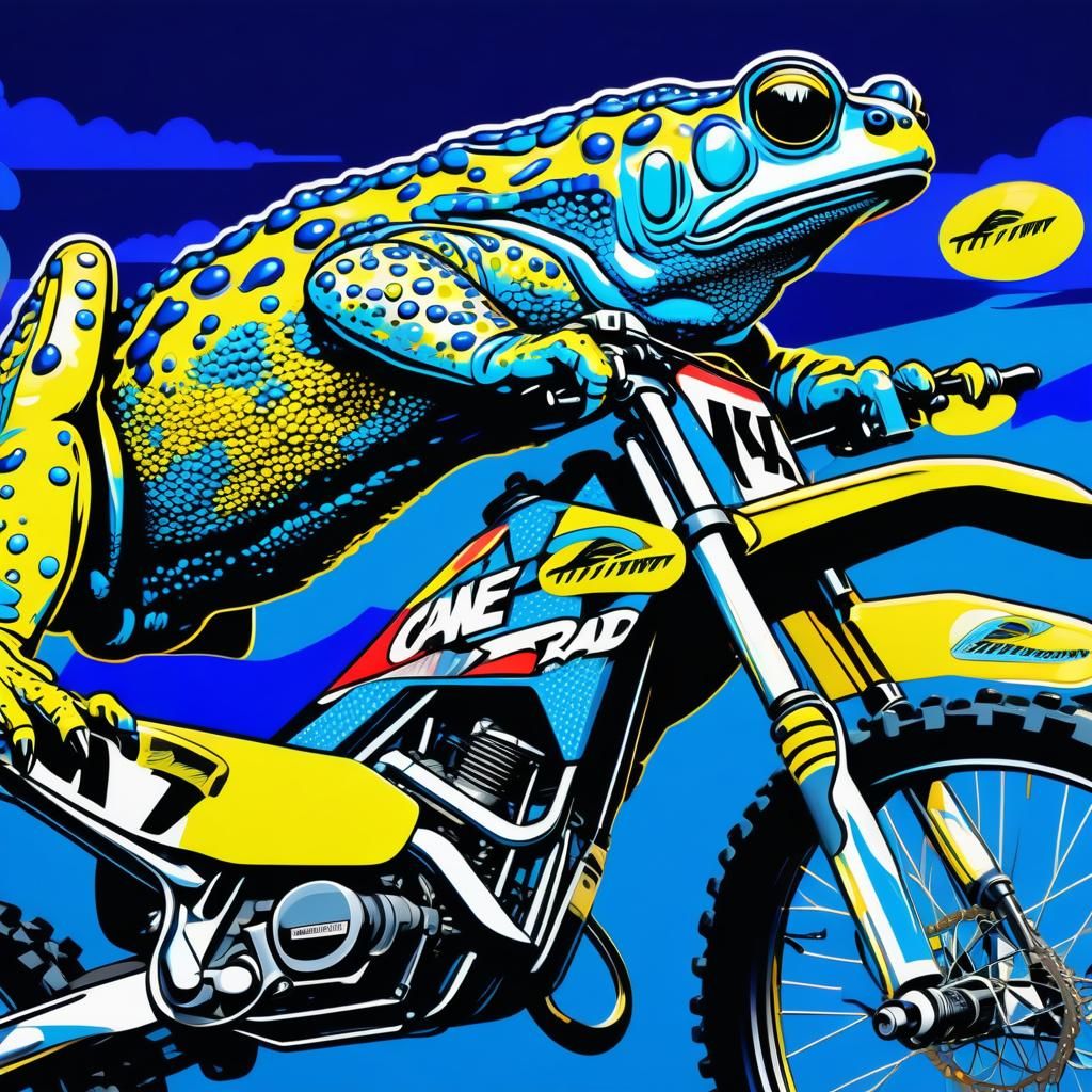 Cane Toads Motorcross in Pop Art Style