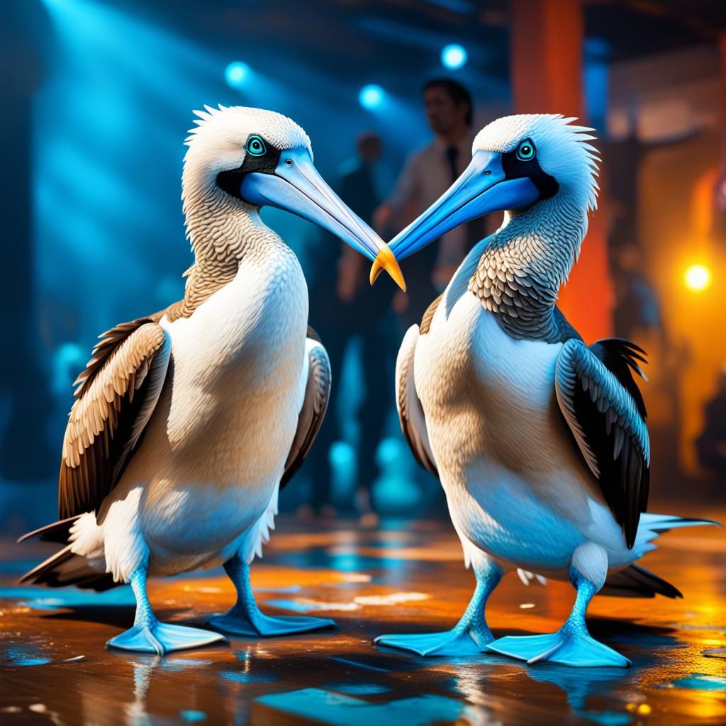 Blue-Footed Boobies Take Center Stage: Hyperrealistic Splash...