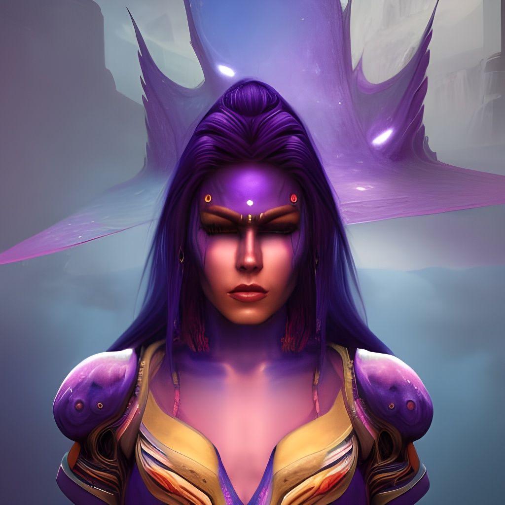 Alien Warrior Woman on Spaceship: Fantasy Concept Art