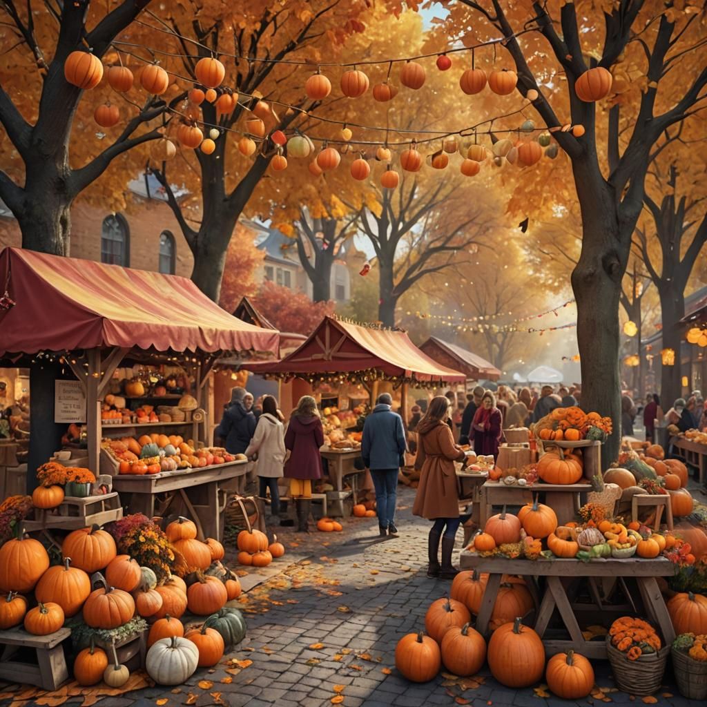 Autumn Harvest Festival in a Fantastical Style