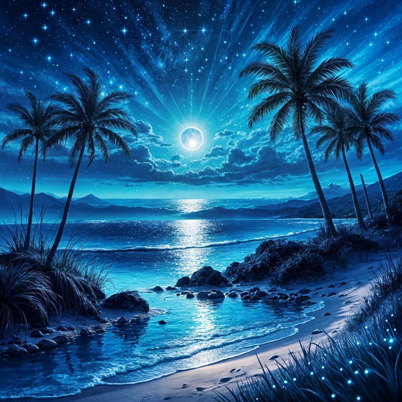 Stunning Blue Sunset with Magical Light