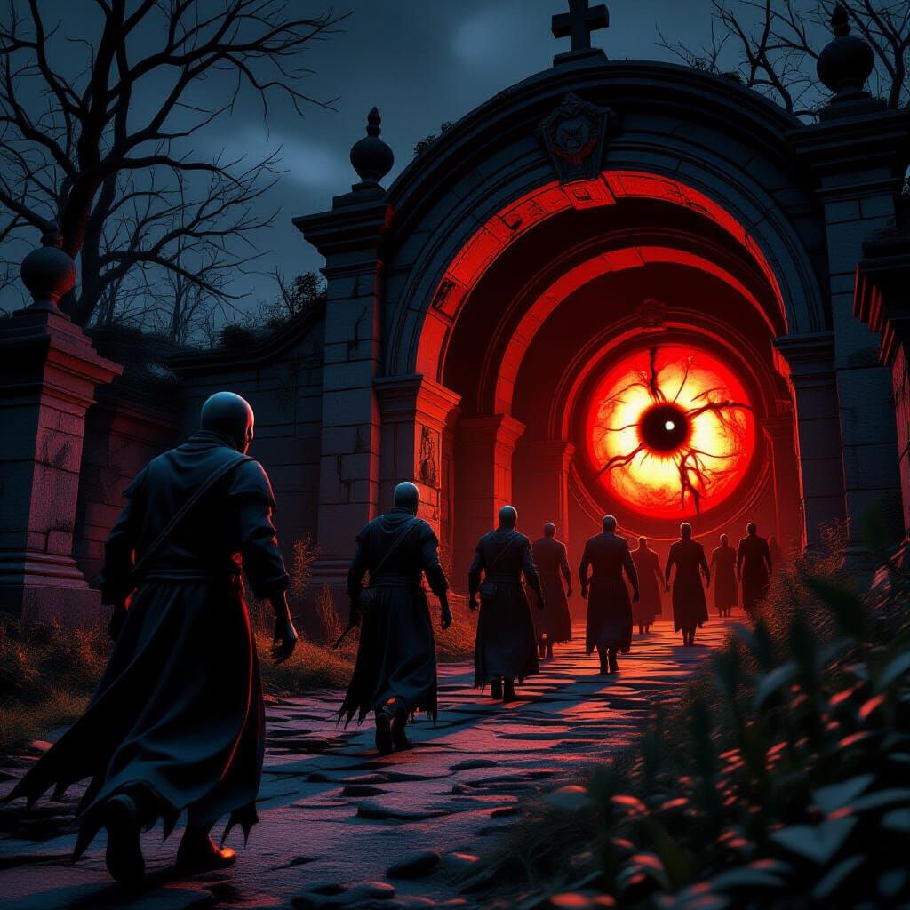 Zombies Advance From Crypt Following Evil Eye