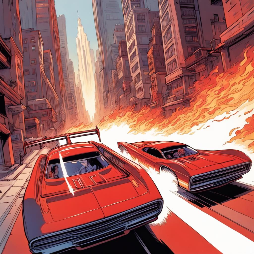 Futuristic Dragster Illustration in Syd Mead Style