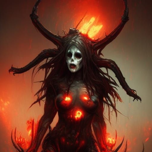 Terrifying Undead Woman Dancing in Temple of Blood