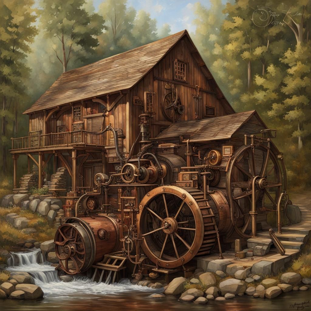 Steampunk grist mill
