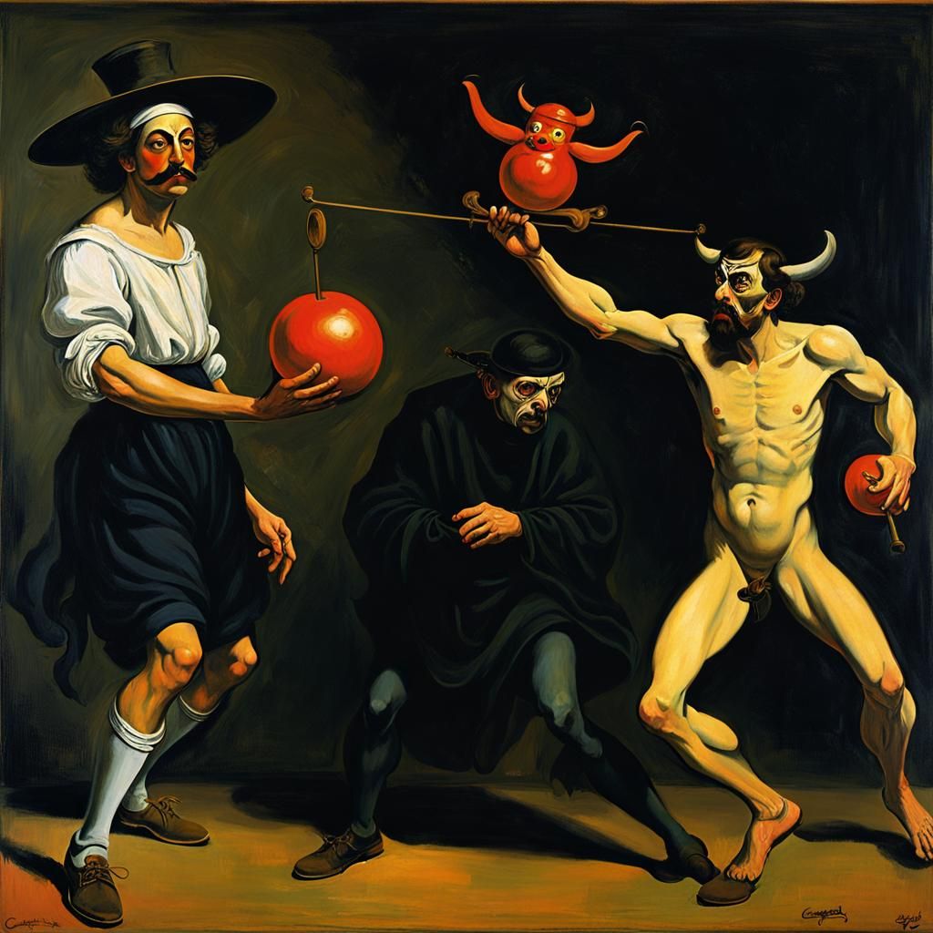Wacky Races' Diabolo and Satanas in Chiaroscuro