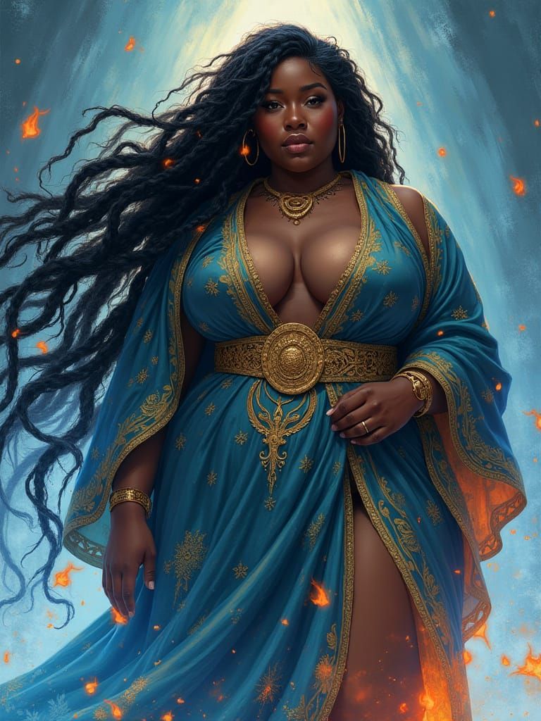 Goddess with Dreadlocks of Ice and Fire