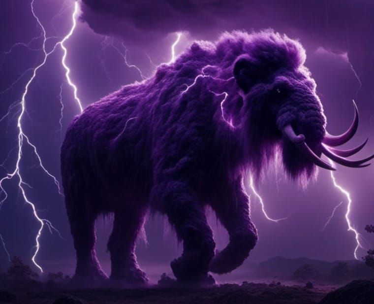 Evil Thundercloud Mammoth in Digital Art Style