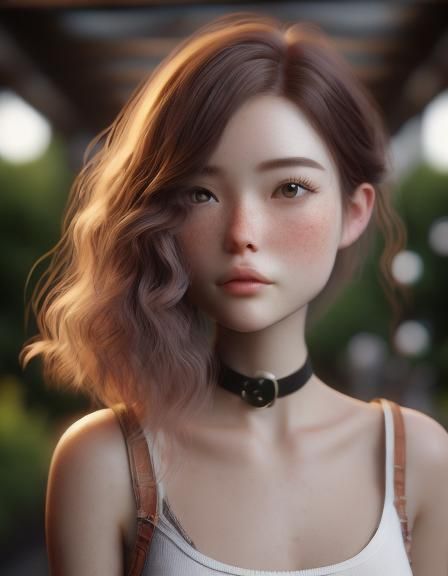 Anime Portrait of a Beautiful Female Mechanic