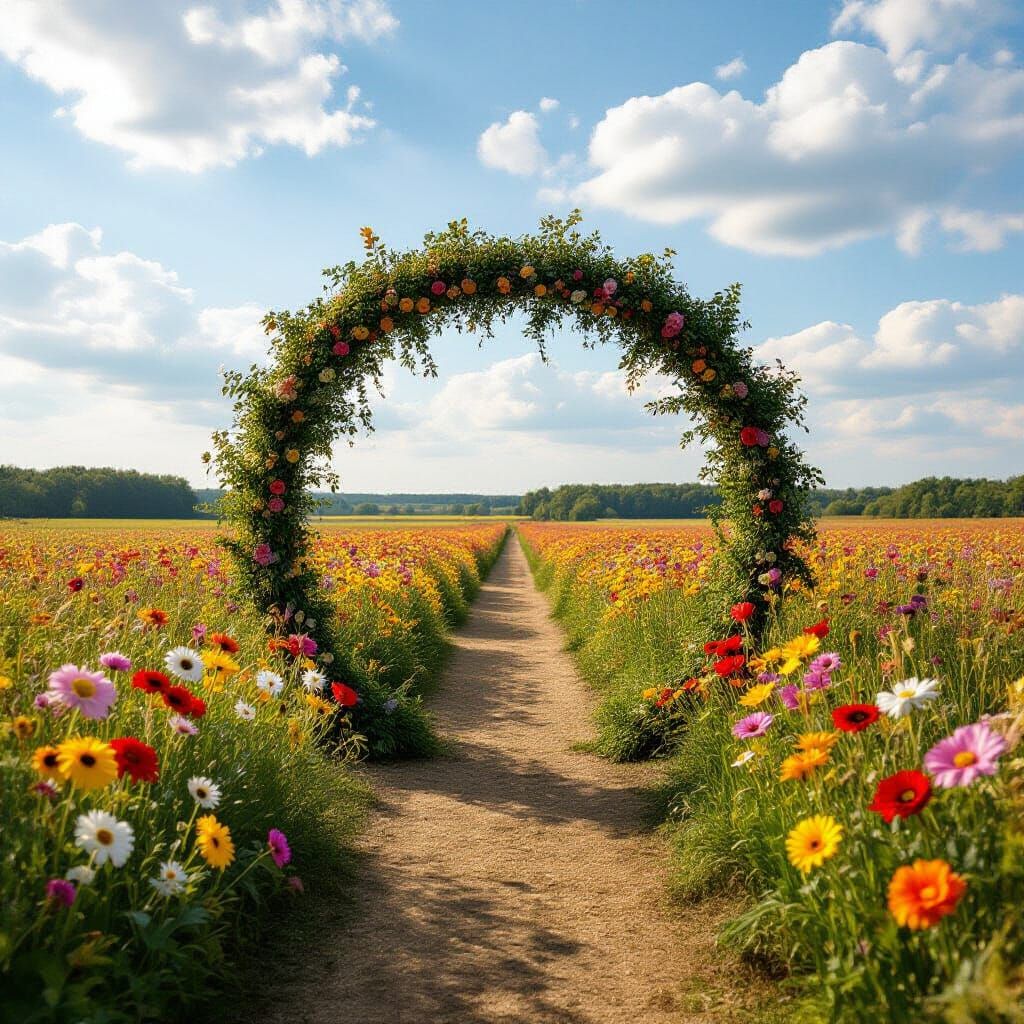 Floral Pathway Leading to a Giant Field