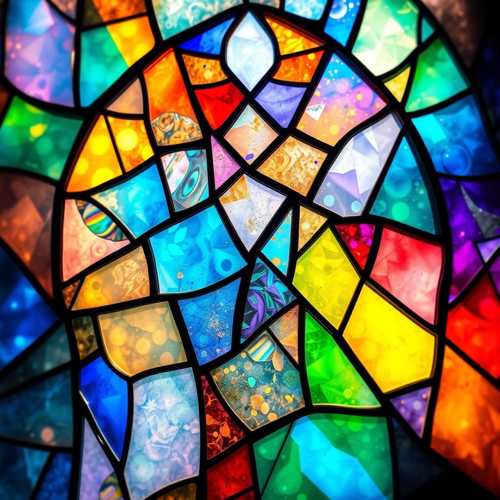 Ethereal Stained Glass Window Art in Dreamlike Style