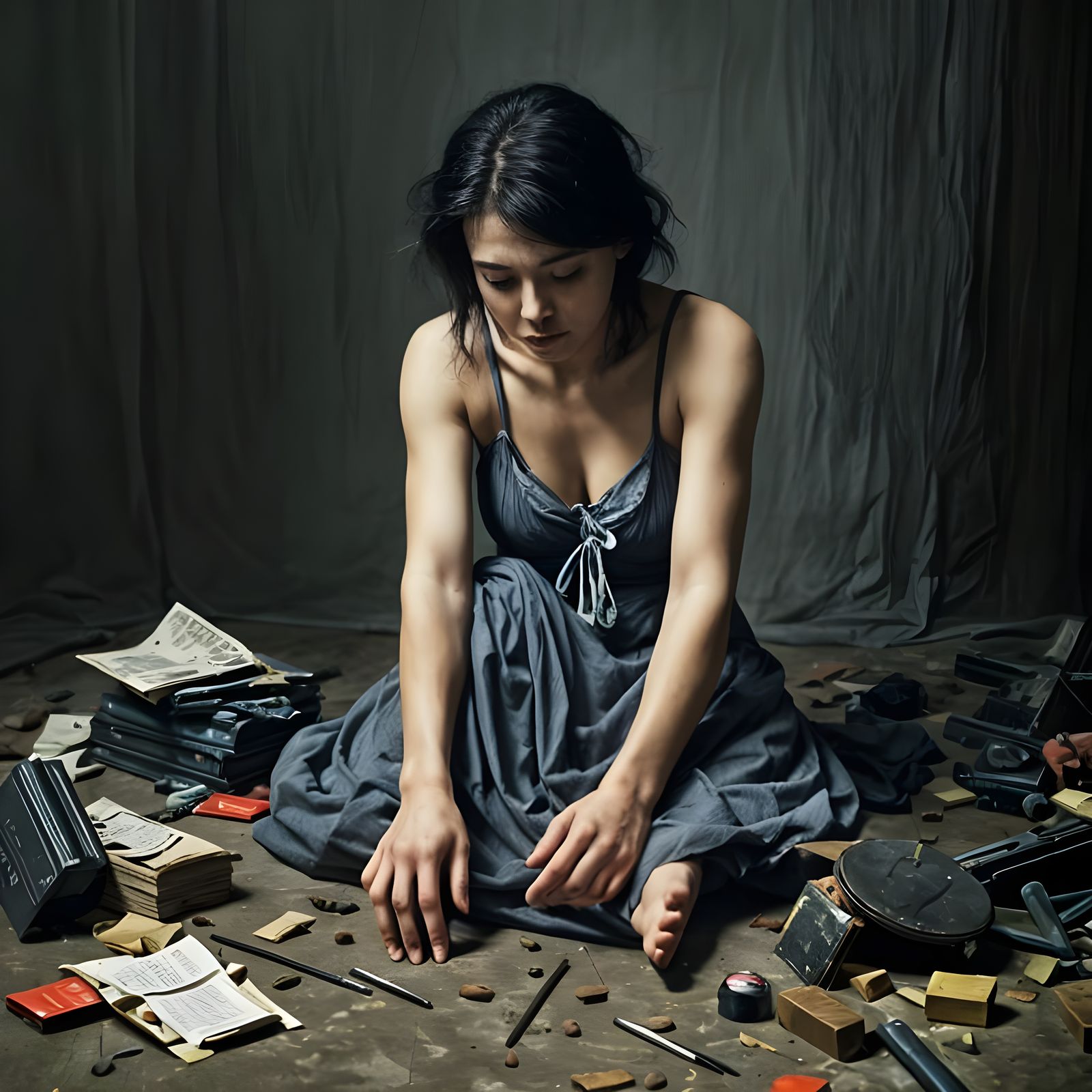 Surreal Moment of Desperation in a World of Shattered Illusi...