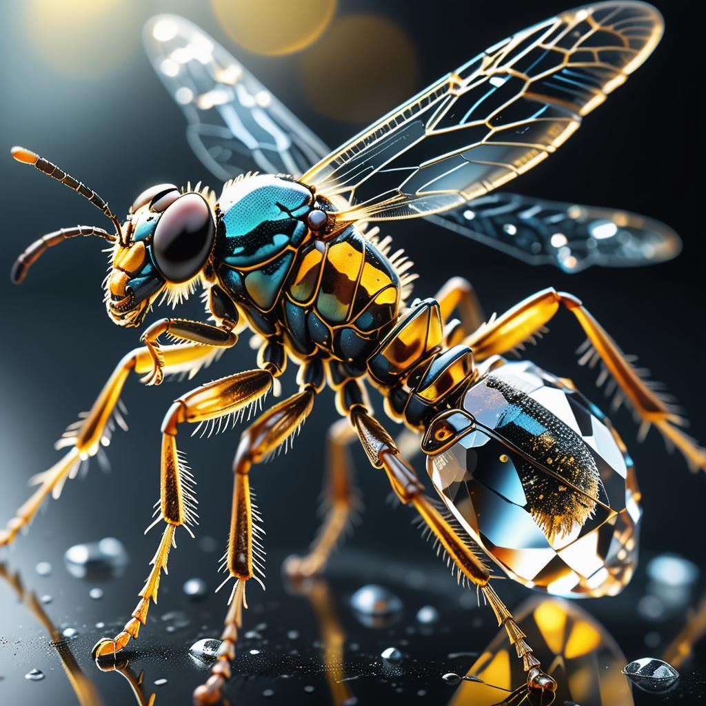 Crystal Insect Macro in Photorealistic 8k