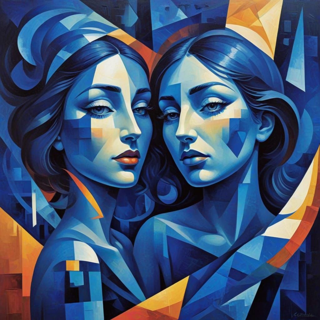 Surreal Crescent Moon Emerges from Geometric Abstraction