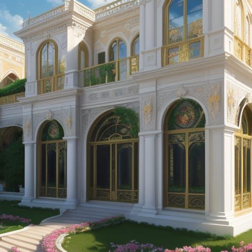 Neo-Baroque Villa with Curvy Walls and Gemstone Petals