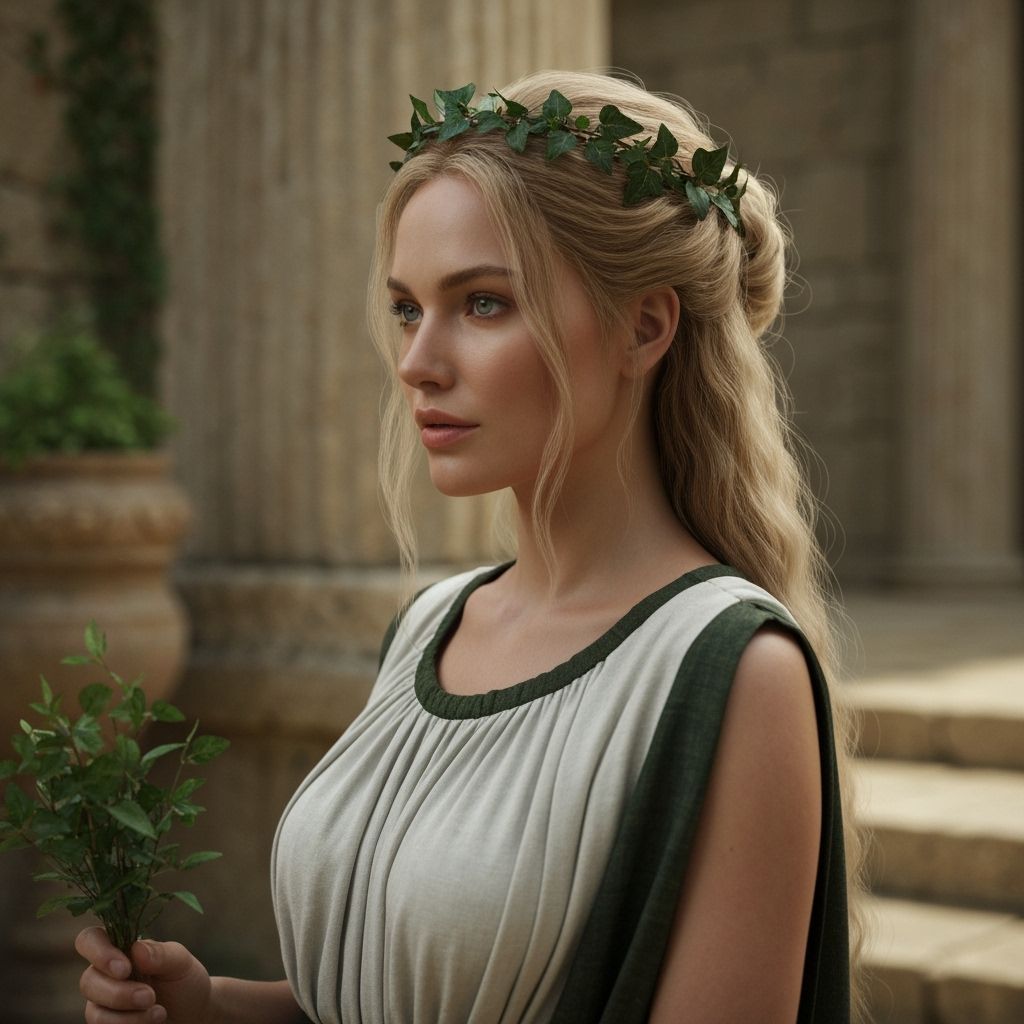 Panacea, Greek Goddess of Healing, in Ancient Sanctuary