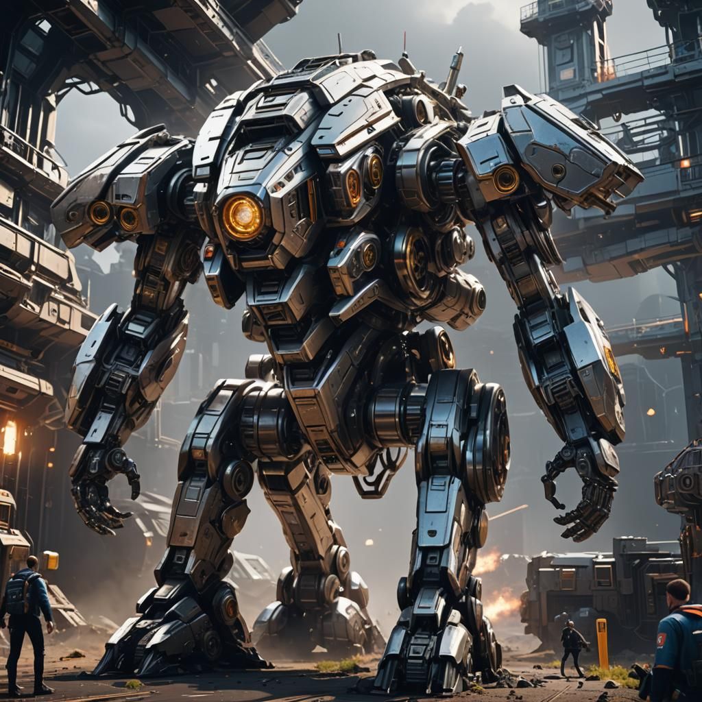 Futuristic Starship Ground Shot in High Definition