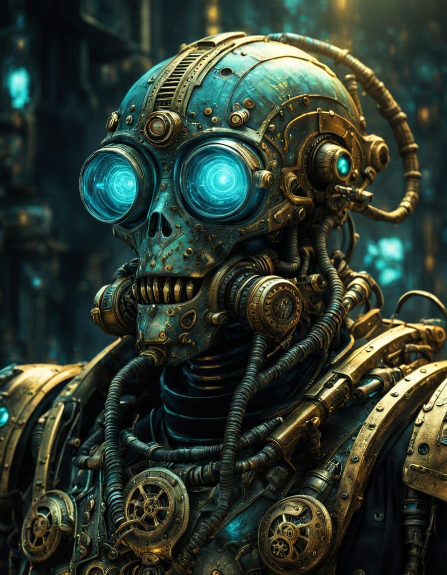 Cyberpunk Bioluminescent Metamorphosis in Moebius Style