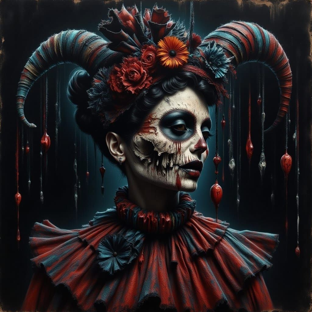 Dark Gothic Circus Clown Cabaret Dancer