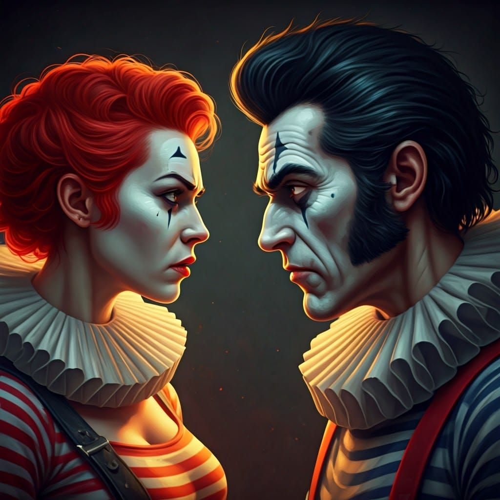 Angry Mimes Clash in Fantastical Confrontation