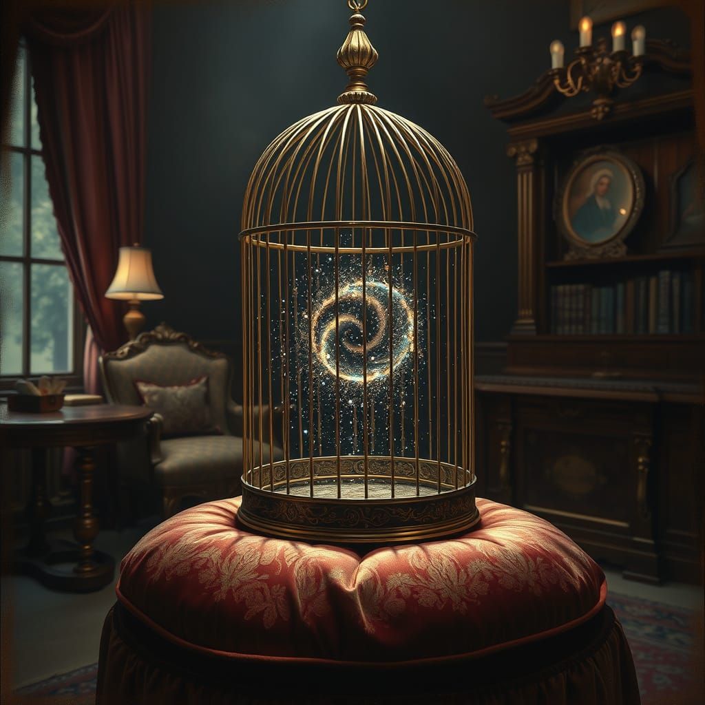 Cosmic Vortex in Antique Birdcage