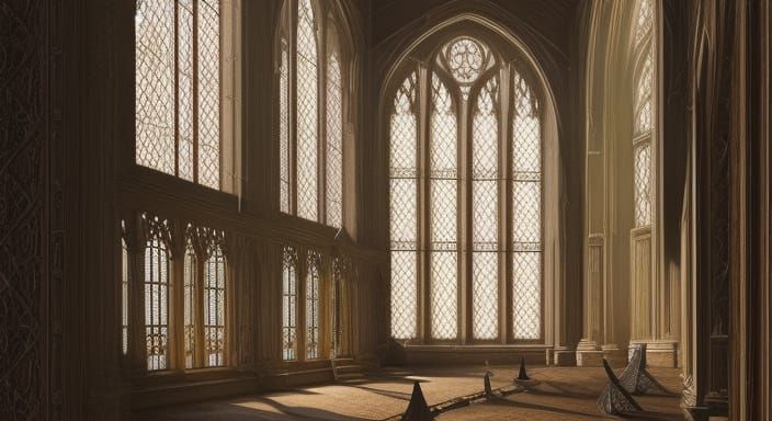 Fantastical Palace Hall in Dark Fantasy Style
