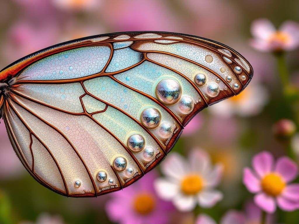 Macro Butterfly Wing with Iridescent Scales
