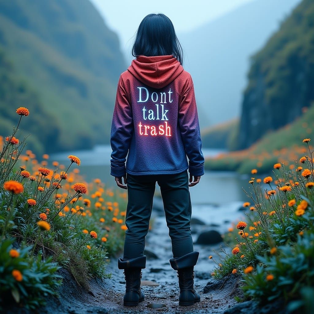 Adventurer in Fantasy Twilight With Rainbow Hoodie