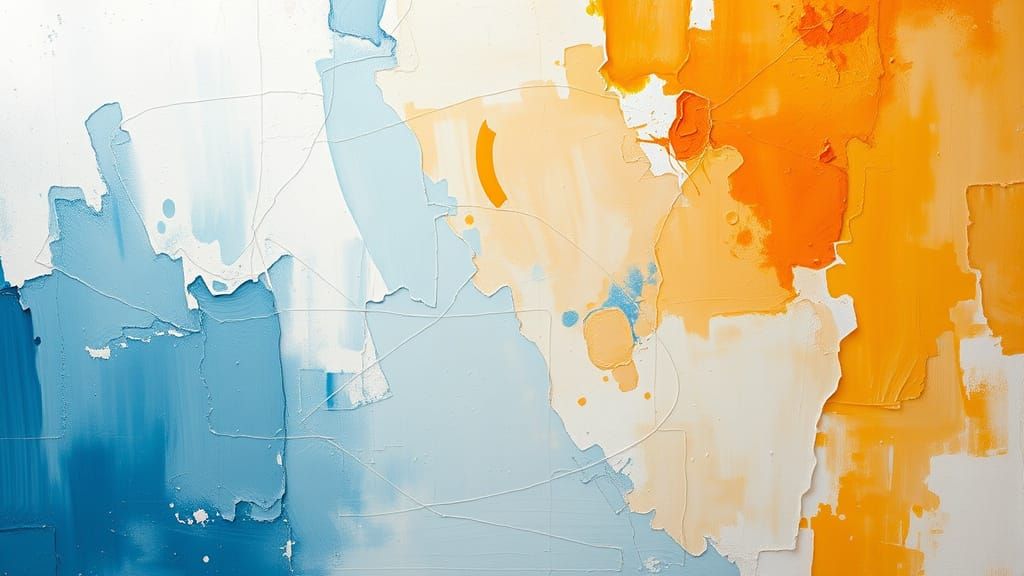 abstract oil painting with light pastel colors, oil on canva...