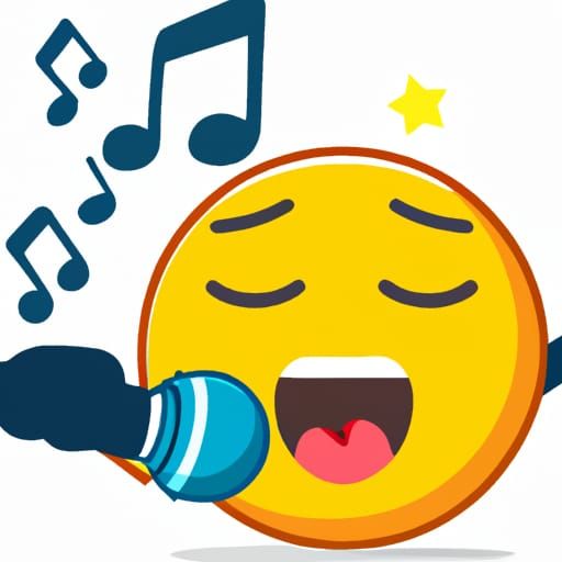 Happy Yellow Emoji Singing Karaoke
