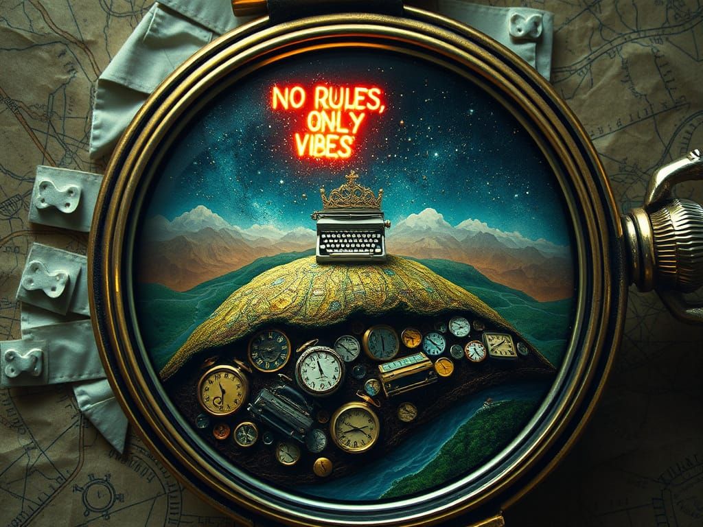Surreal Dreamscape Inside a Vintage Pocket Watch