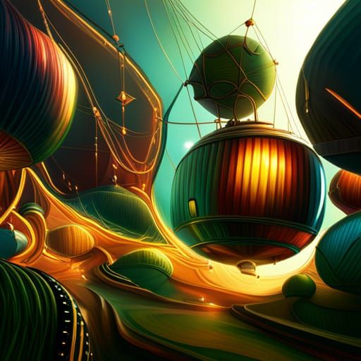 Mid-Century Disco Ball Oil Painting