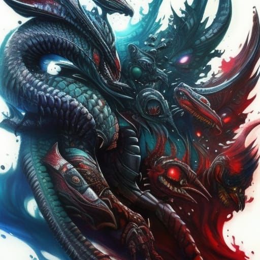 Adorable Chibi Xenomorph in Liquid Ink